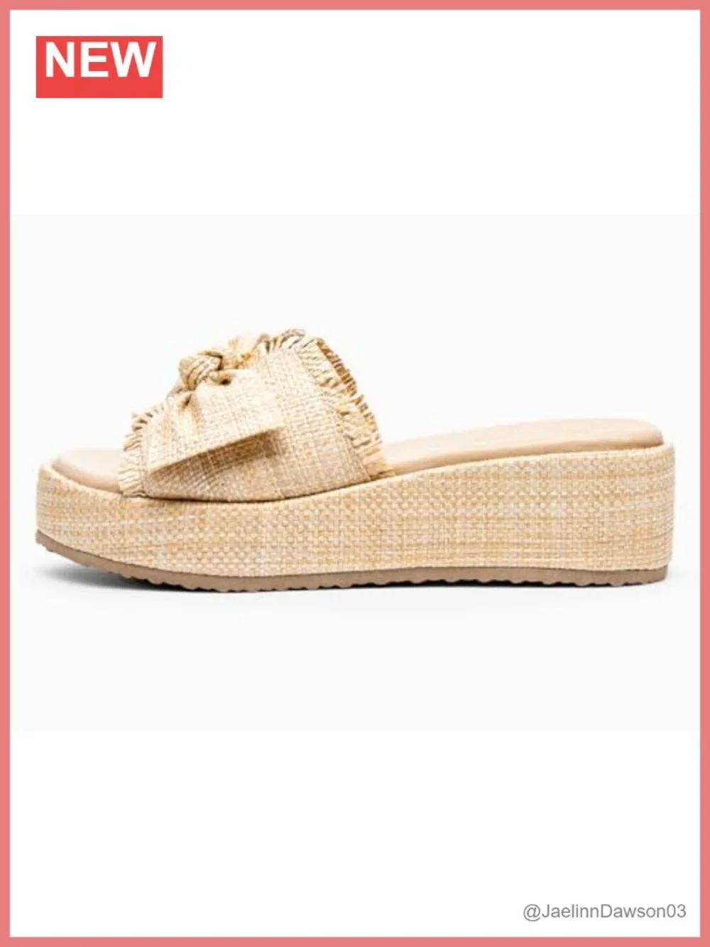 Womens Raffia Platform Wedge Sandals Bow Open Toe Slip On Summer Beach Shoes
